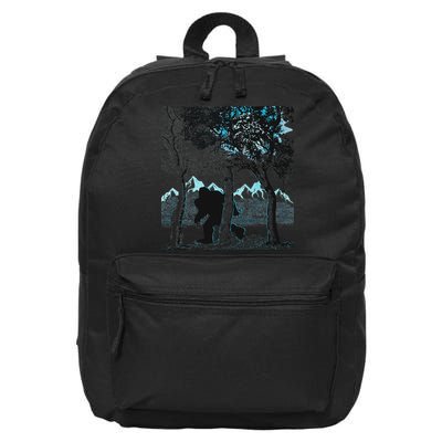 Bigfoot In The Forest Hiding Under The Moon 16 in Basic Backpack