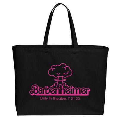 Barbenheimer In Theaters 7 21 23 Barb!e Oppenheimer Barb!e Movie Cotton Canvas Jumbo Tote