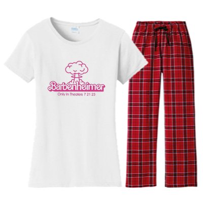 Barbenheimer In Theaters 7 21 23 Barb!e Oppenheimer Barb!e Movie Women's Flannel Pajama Set