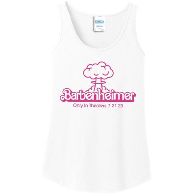 Barbenheimer In Theaters 7 21 23 Barb!e Oppenheimer Barb!e Movie Ladies Essential Tank