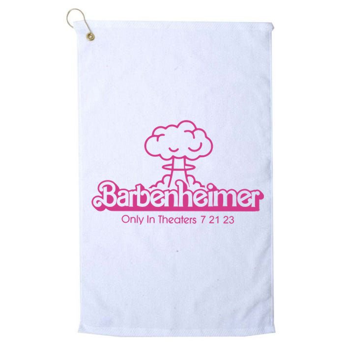 Barbenheimer In Theaters 7 21 23 Barb!e Oppenheimer Barb!e Movie Platinum Collection Golf Towel