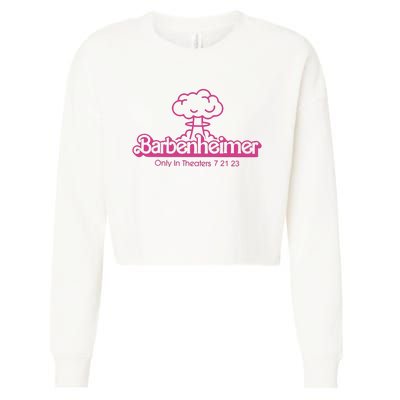 Barbenheimer In Theaters 7 21 23 Barb!e Oppenheimer Barb!e Movie Cropped Pullover Crew