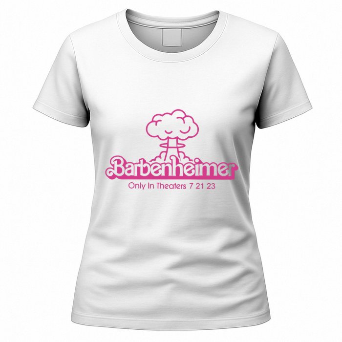 Barbenheimer In Theaters 7 21 23 Barb!e Oppenheimer Barb!e Movie Women's T-Shirt