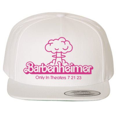 Barbenheimer In Theaters 7 21 23 Barb!e Oppenheimer Barb!e Movie Wool Snapback Cap