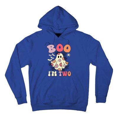 Boo IM Two Years Old 2nd Birthday Groovy Ghost Halloween Hoodie