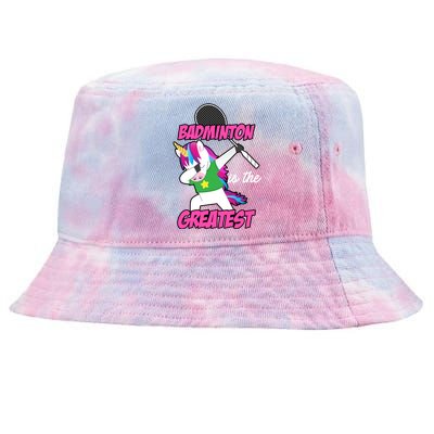 Badminton Is The Greatest Badminton Player Shuttlecock Sport Funny Gift Tie-Dyed Bucket Hat