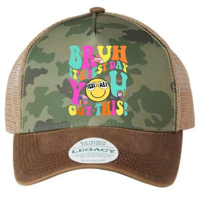 Bruh It’s Test Day You Got This Teacher Testing Day Legacy Tie Dye Trucker Hat