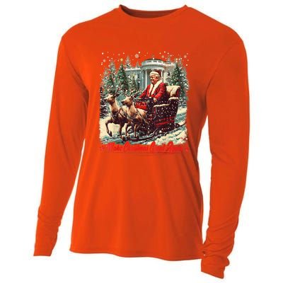 Believe In The Magic Of America Make Christmas Great Again Meaningful Gift Cooling Performance Long Sleeve Crew