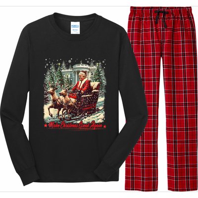 Believe In The Magic Of America Make Christmas Great Again Meaningful Gift Long Sleeve Pajama Set