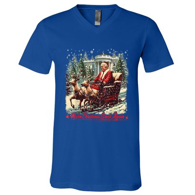 Believe In The Magic Of America Make Christmas Great Again Meaningful Gift V-Neck T-Shirt