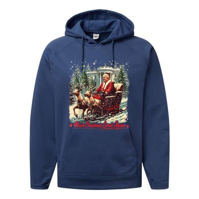 Believe In The Magic Of America Make Christmas Great Again Meaningful Gift Performance Fleece Hoodie