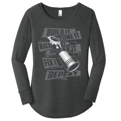 Build It Tune It Race It Break It Race Car Enthusiast Women's Perfect Tri Tunic Long Sleeve Shirt