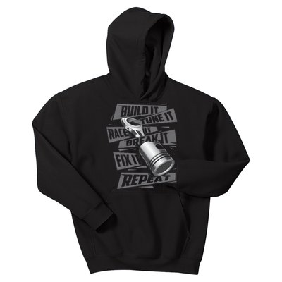 Build It Tune It Race It Break It Race Car Enthusiast Kids Hoodie