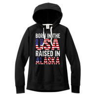 Born In The Usa Raised In Alaska Women's Fleece Hoodie