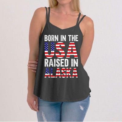 Born In The Usa Raised In Alaska Women's Strappy Tank