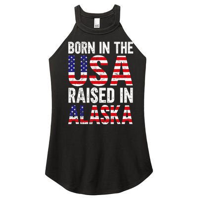 Born In The Usa Raised In Alaska Women's Perfect Tri Rocker Tank