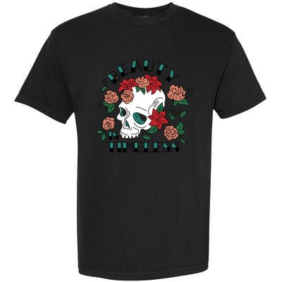 Beauty Is Timeless Skull Floral Garment-Dyed Heavyweight T-Shirt