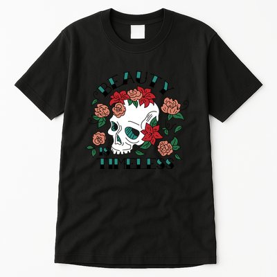Beauty Is Timeless Skull Floral Tall T-Shirt