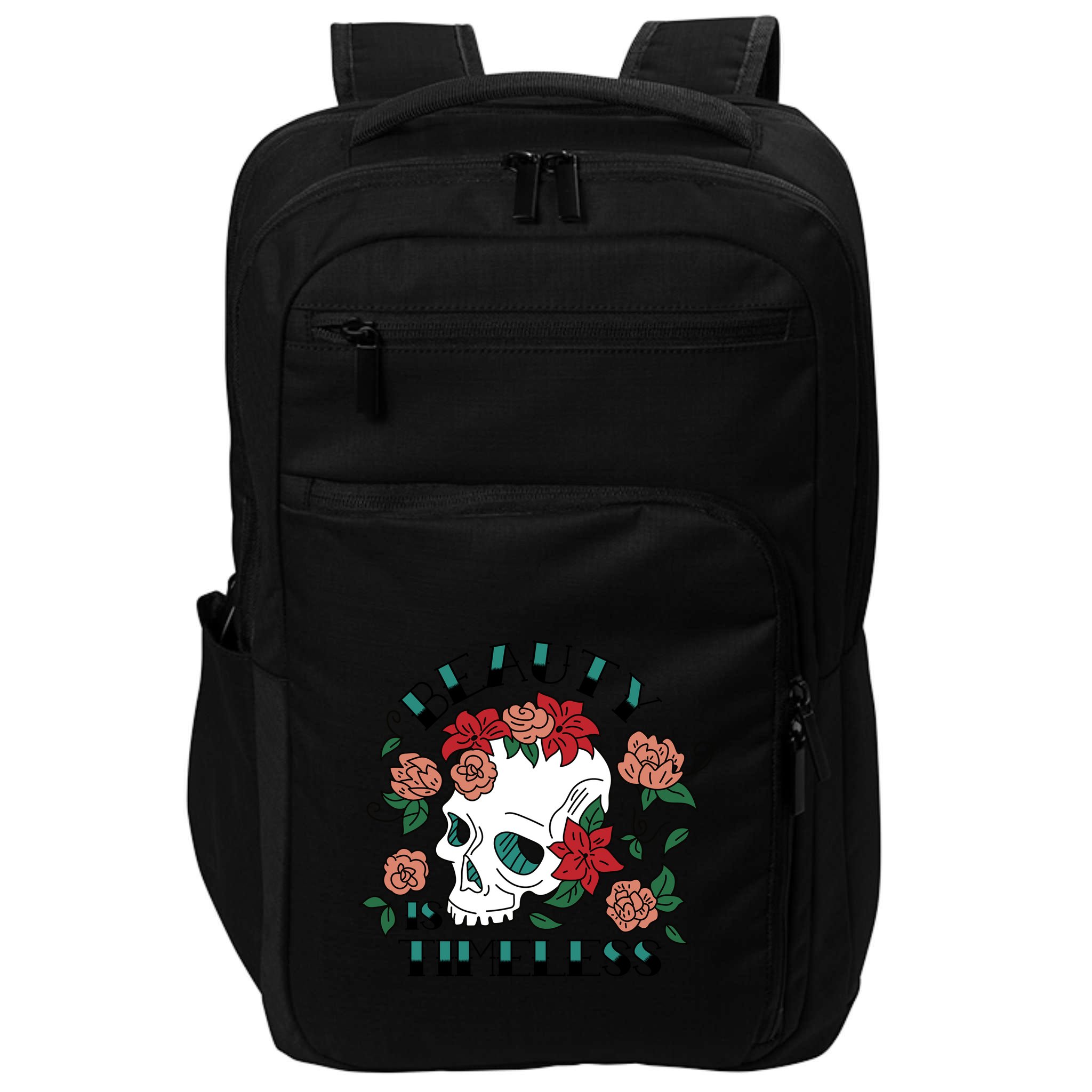 Beauty Is Timeless Skull Floral Impact Tech Backpack