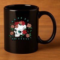 Beauty Is Timeless Skull Floral 11oz C Handle Ceramic Mug