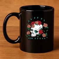 Beauty Is Timeless Skull Floral 11oz C Handle Ceramic Mug