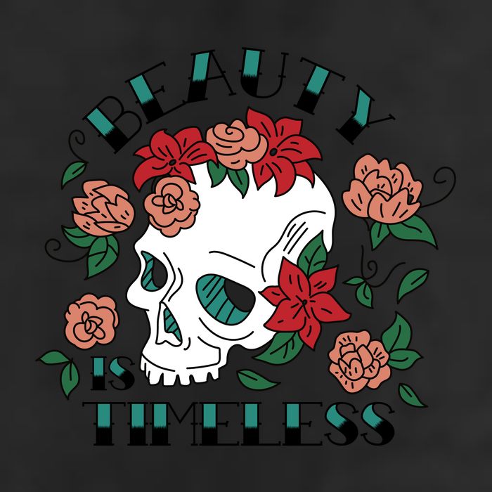 Beauty Is Timeless Skull Floral 11oz C Handle Ceramic Mug