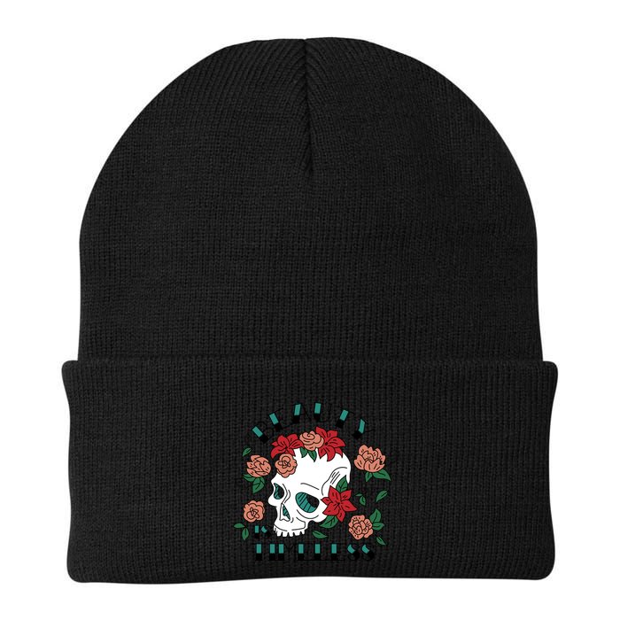 Beauty Is Timeless Skull Floral Beanie