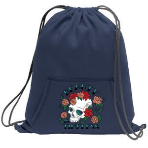 Beauty Is Timeless Skull Floral Sweatshirt Cinch Pack Bag