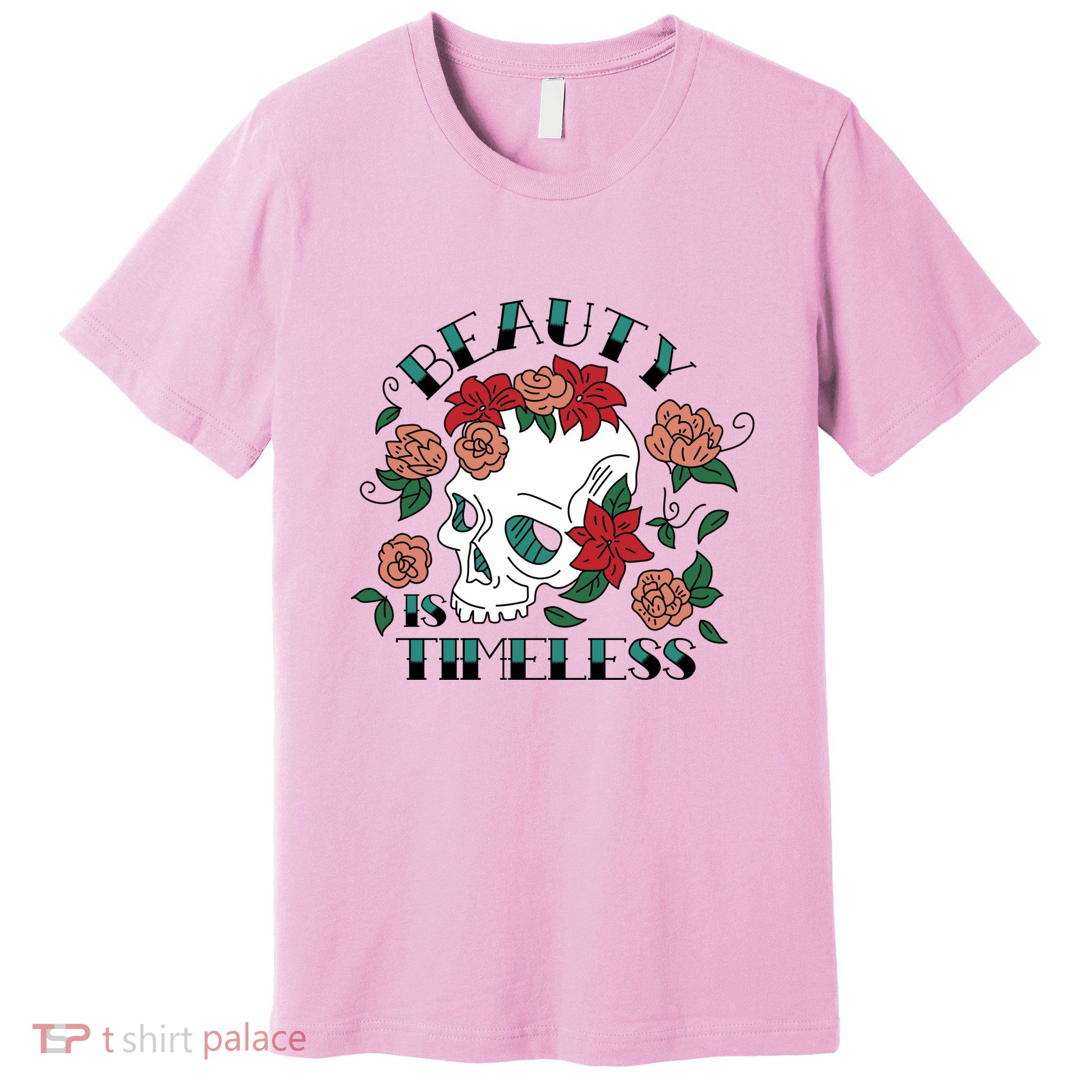 Beauty Is Timeless Skull Floral Premium T-Shirt