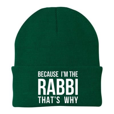 Because Im The Rabbi Thats Why Jewish Purim Hebrew School Knit Cap Winter Beanie