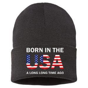 Born In The Usa A Long Long Time Ago Sustainable Knit Beanie