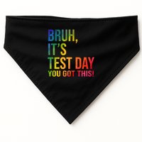 Bruh It's Test Day You Got This Testing Day Teacher USA-Made Doggie Bandana