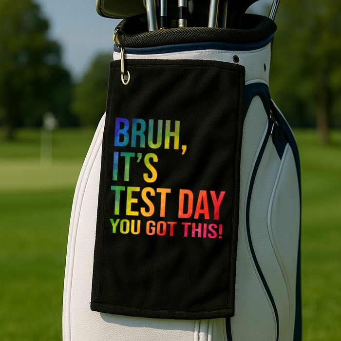 Bruh It's Test Day You Got This Testing Day Teacher Golf Towel