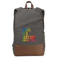 Bruh It's Test Day You Got This Testing Day Teacher Cotton Canvas Backpack