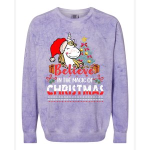 Believe In The Magic Of Christmas Gift Colorblast Crewneck Sweatshirt