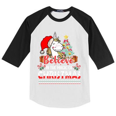 Believe In The Magic Of Christmas Gift Kids Colorblock Raglan Jersey
