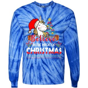 Believe In The Magic Of Christmas Gift Tie-Dye Long Sleeve Shirt