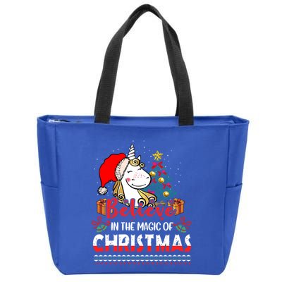 Believe In The Magic Of Christmas Gift Zip Tote Bag