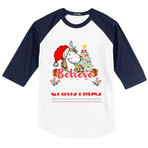 Believe In The Magic Of Christmas Gift Baseball Sleeve Shirt