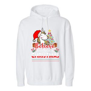 Believe In The Magic Of Christmas Gift Garment-Dyed Fleece Hoodie