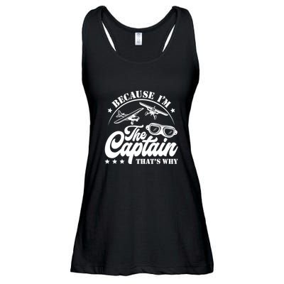 Because Im The Captain Thats Why Pilot For Men Women Ladies Essential Flowy Tank