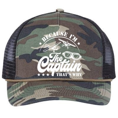 Because Im The Captain Thats Why Pilot For Men Women Retro Rope Trucker Hat Cap