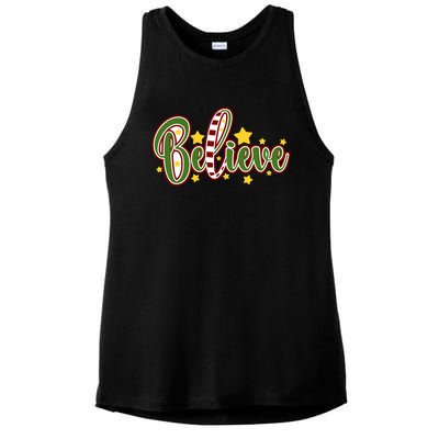 Believe In The Magic Of Christmas Gift Ladies PosiCharge Tri-Blend Wicking Tank