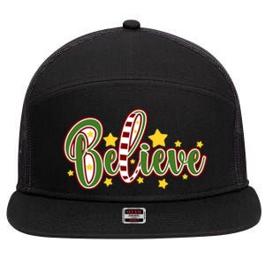 Believe In The Magic Of Christmas Gift 7 Panel Mesh Trucker Snapback Hat