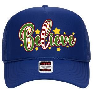 Believe In The Magic Of Christmas Gift High Crown Mesh Back Trucker Hat