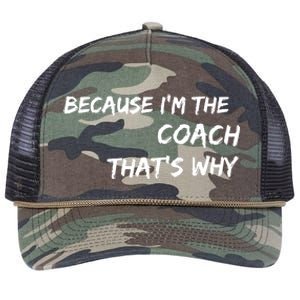 Because Im The Coach Thats Why Retro Rope Trucker Hat Cap