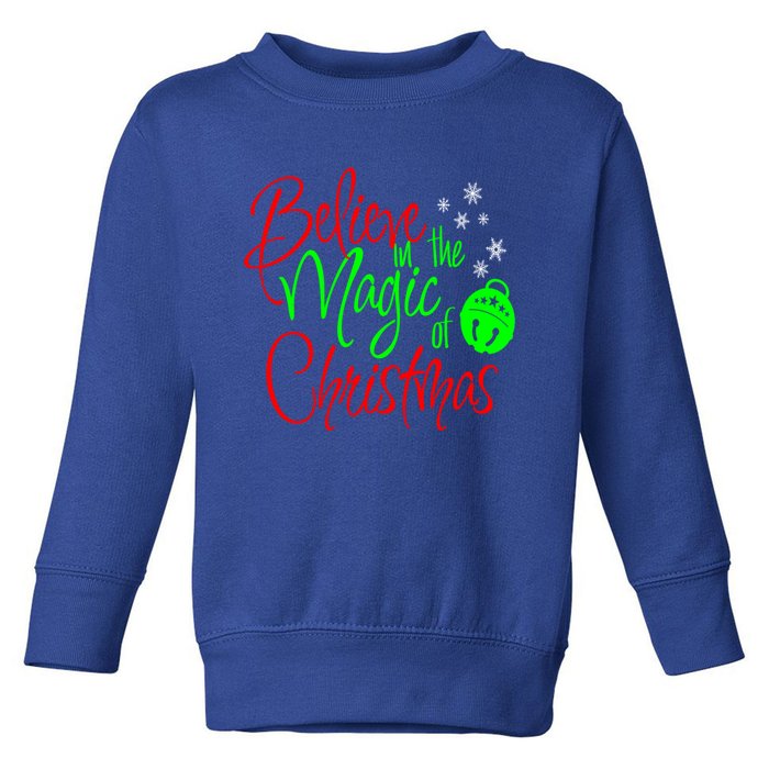 Believe In The Magic Christmas Xmas Sweater Jumper Cool Gift Toddler Sweatshirt