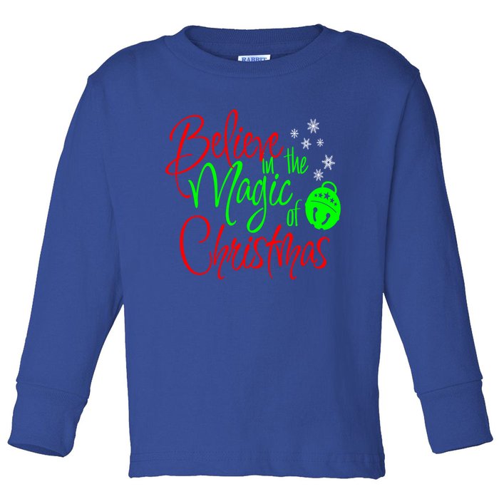 Believe In The Magic Christmas Xmas Sweater Jumper Cool Gift Toddler Long Sleeve Shirt