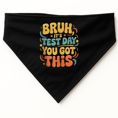 Bruh Its Test Day You Got This Testing Day Teacher Retro  USA-Made Doggie Bandana