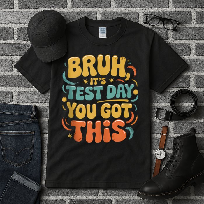 Bruh Its Test Day You Got This Testing Day Teacher Retro  Tall T-Shirt